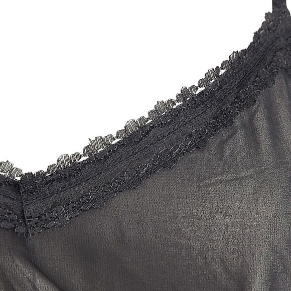 NEW POL Small Black Sheer Slip or Dress with Lace Trim & Adjustable Straps - Picture 4 of 8